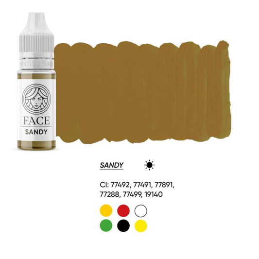 Pigmento PMU Ibrido FACE SANDY – Biondo Caldo Naturale per Trucco Permanente Sopracciglia