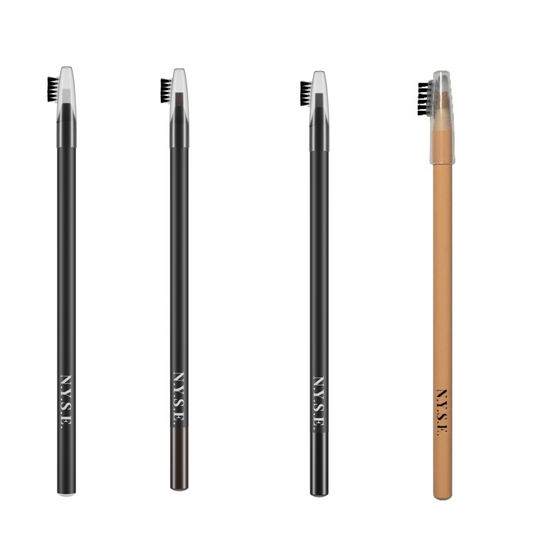 Set di 4 matite di mappatura NYSE per trucco permanente PMU – bianca, marrone scuro, nera e beige, ideali per sketch e progettazione sopracciglia, labbra, occhi e areole.