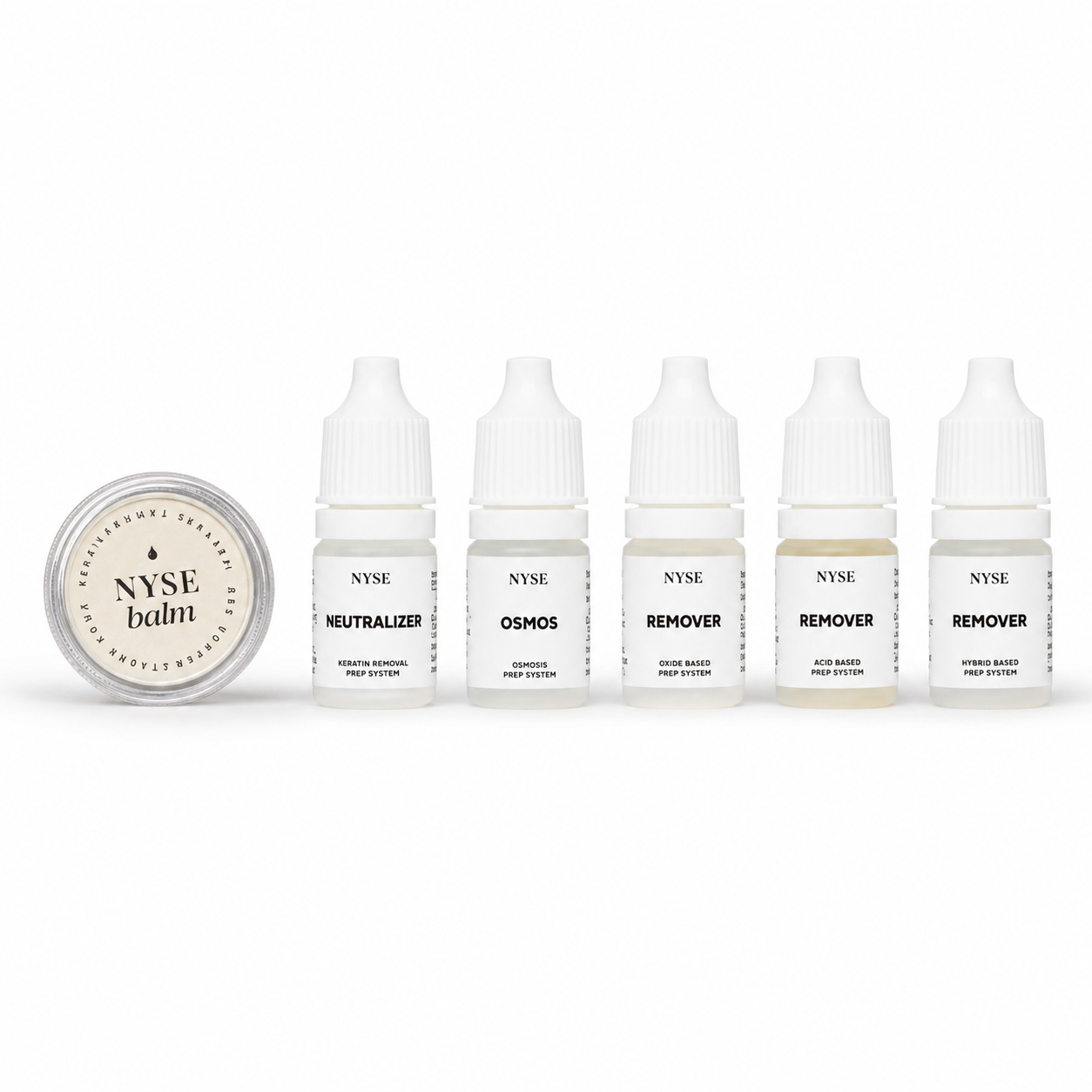 Mini set completo NYSE PMU Remover con balm, neutralizer, osmosi e remover a ossidi, acido e ibrido
