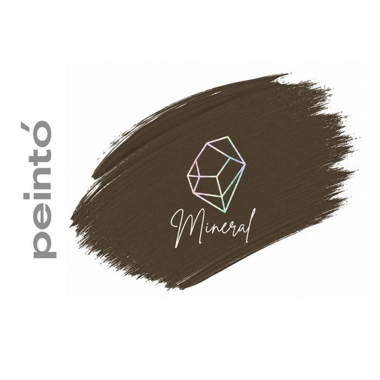 Swatch PeintĂł M4 Dark Brown, pigmento minerale PMU per sopracciglia.