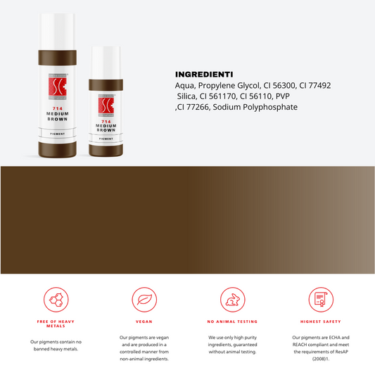 Pigmenti PMU Trucco Permanente Swiss Color Sopracciglia Ibridi Medium Brown