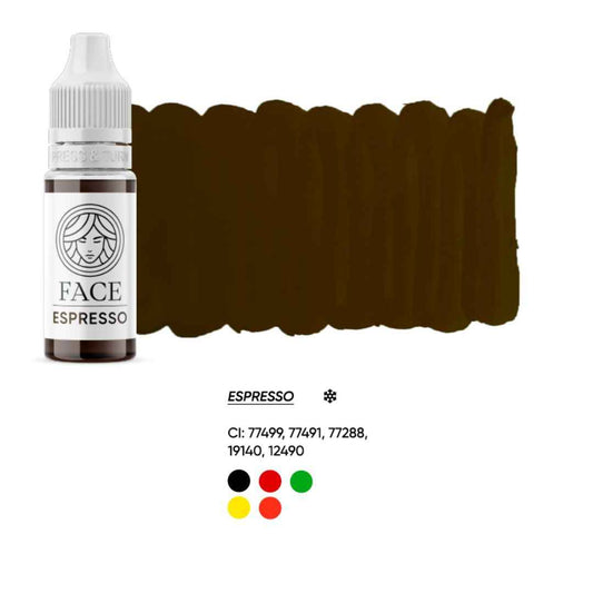 Pigmento PMU Ibrido FACE ESPRESSO – Castano Scuro Freddo per Trucco Permanente Sopracciglia