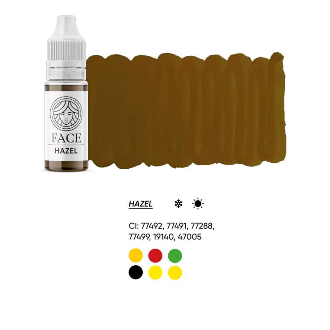 Pigmento PMU Ibrido FACE HAZEL – Castano Chiaro Neutro per Trucco Permanente Sopracciglia