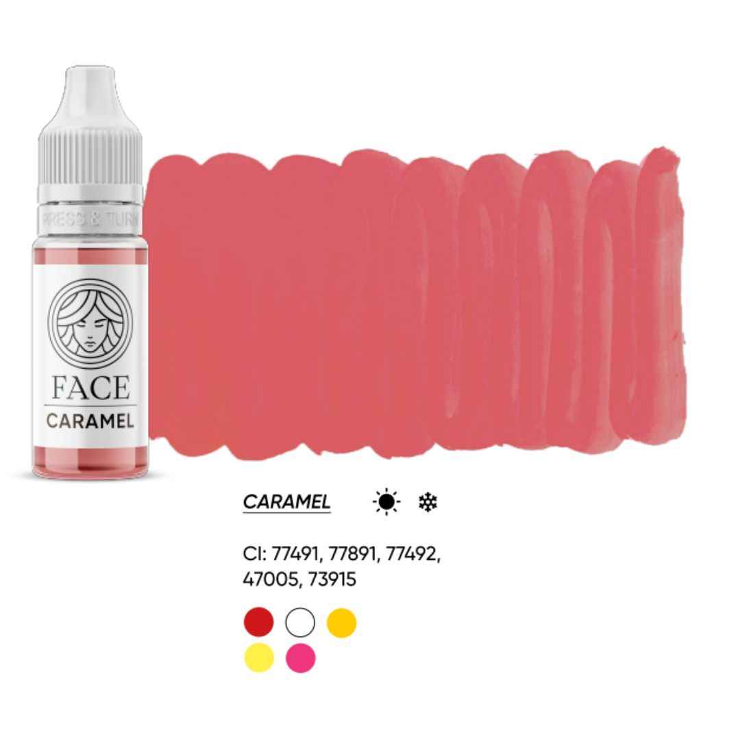Pigmento PMU Ibrido FACE CARAMEL – Nude Caldo Ambrato per Trucco Permanente Labbra