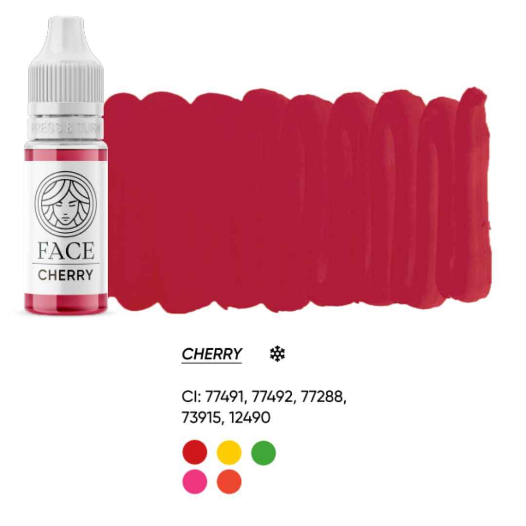 Pigmento PMU Ibrido FACE CHERRY – Rosso Ciliegia Neutro per Trucco Permanente Labbra