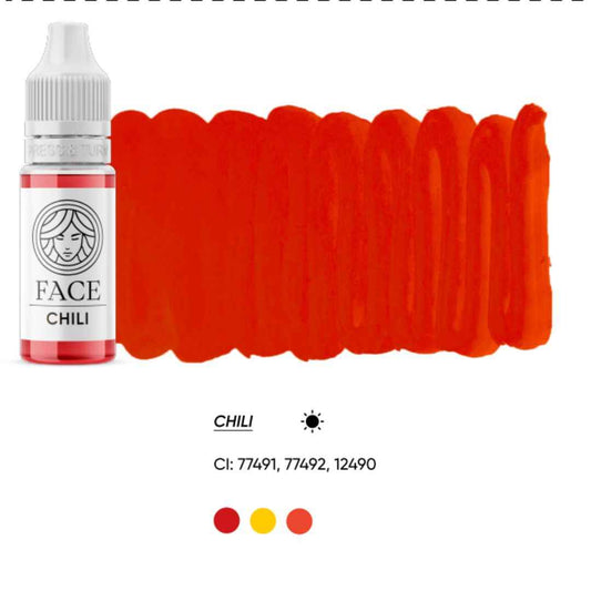 Pigmento PMU Ibrido FACE CHILI – Rosso Caldo Intenso per Trucco Permanente Labbra
