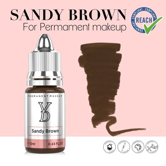 YDPMU Sandy Brown – Marrone Sabbia Chiaro per Sopracciglia PMU (12 ml)