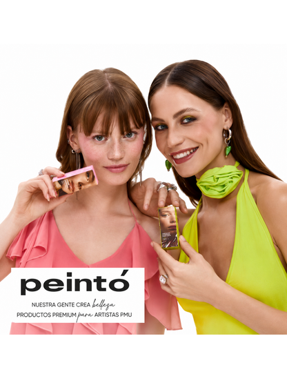 Campagna Peintó con due modelle che presentano prodotti premium dedicati ad artisti PMU.