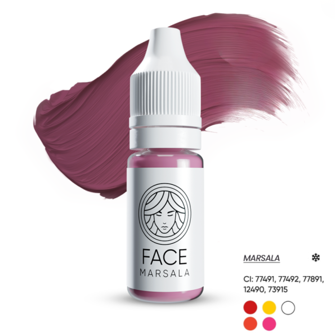 Pigmento PMU FACE Marsala nude freddo vinato per trucco permanente labbra