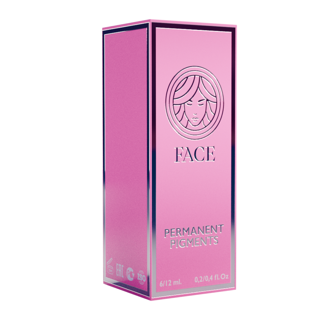 Confezione rosa FACE Permanent Pigments per pigmenti PMU e dermopigmentazione.