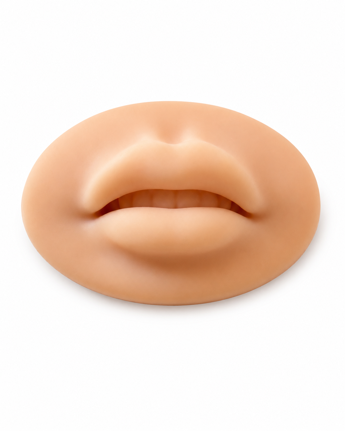 Supporto in silicone a forma di labbra per esercitazioni di trucco permanente, micropigmentazione e tecniche PMU.
