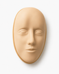 Maschera in silicone effetto pelle per esercitazioni di trucco permanente su sopracciglia, occhi e labbra.