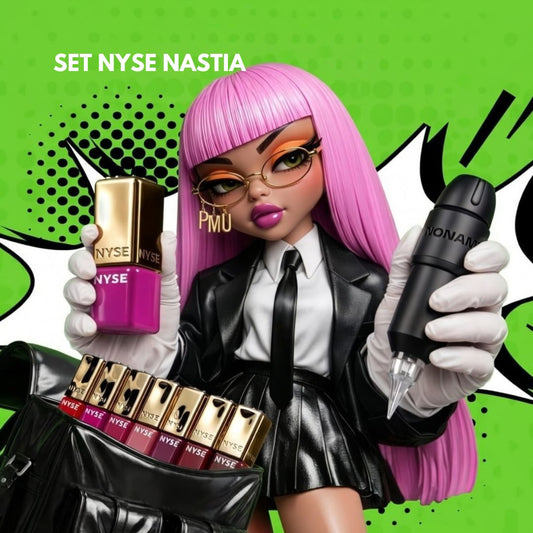 NYSE NASTIA Kit Pro: set completo PMU ideato da Alena Pestova con 12 pigmenti GOLD e strumenti professionali