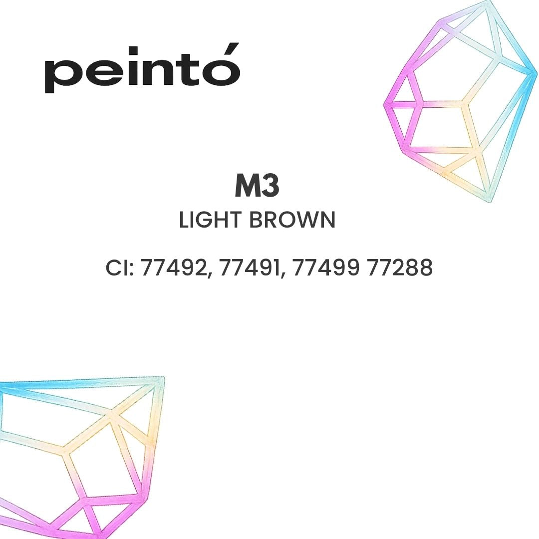Scheda Color Index del pigmento minerale Peintó M3 Light Brown con CI 77492, 77491, 77499 e 77288.
