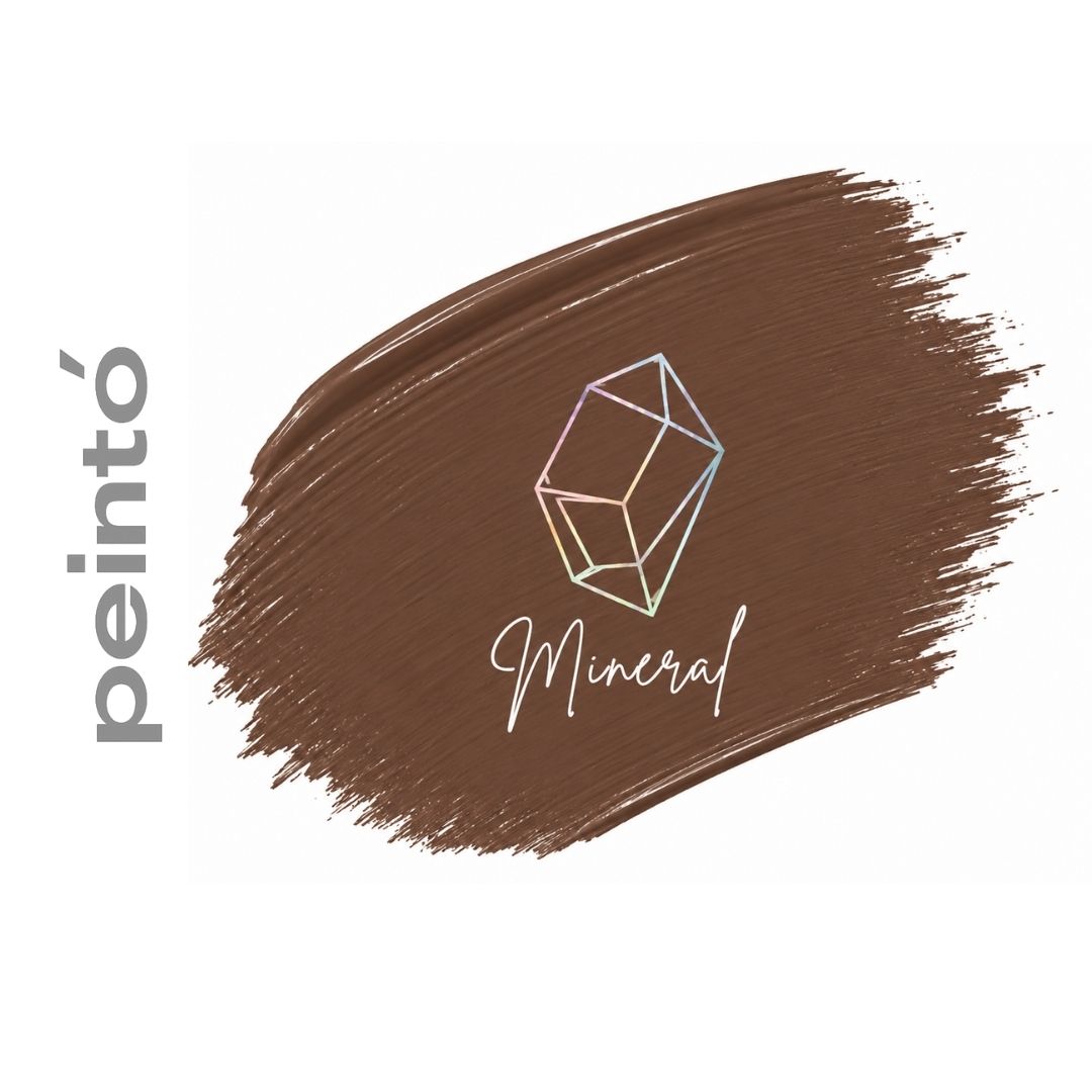 Swatch marrone chiaro del pigmento minerale PMU Peintó M3 Light Brown.
