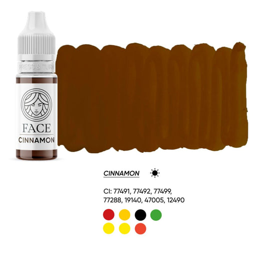 Pigmento PMU FACE CINNAMON correttore caldo per sopracciglia e pelli fredde inci