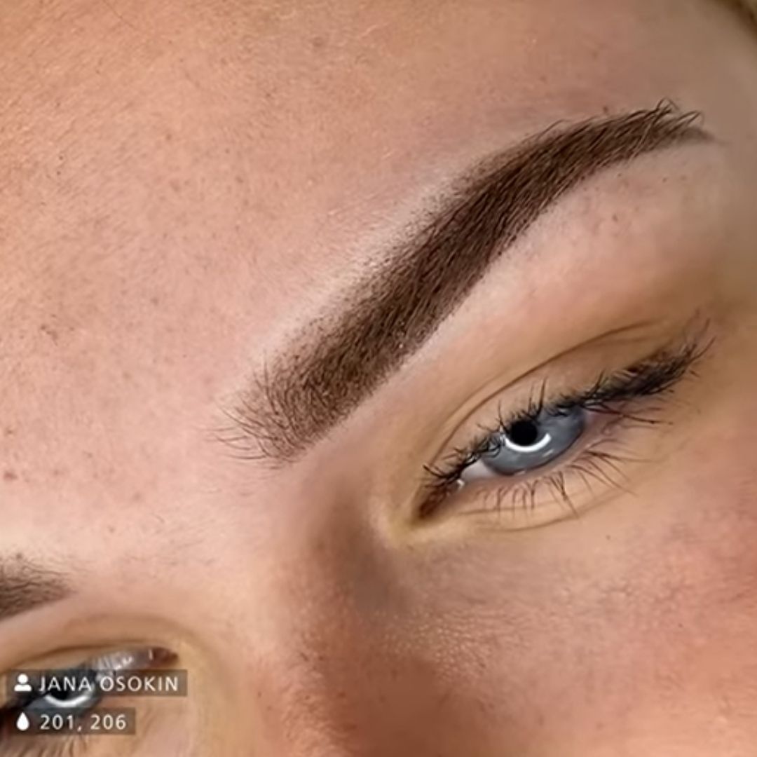 Palette cromatica Swiss Color con pigmenti PMU per sopracciglia nelle tonalità Honey Brown, Chocolate Brown, Hazel Brown, Dark Brown e altri marroni.
