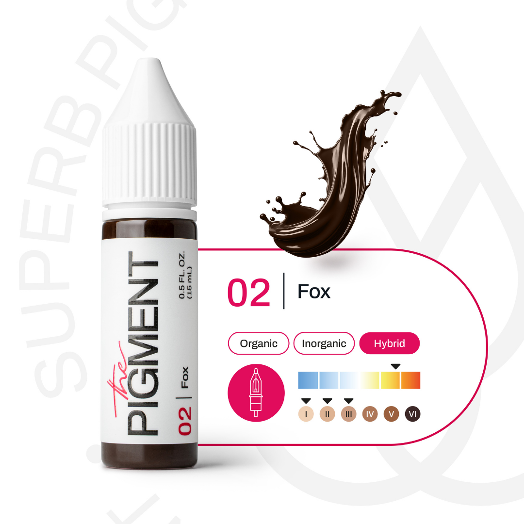 Swatch FOX 02 The Pigment: marrone caldo per sopracciglia PMU, resa colore naturale