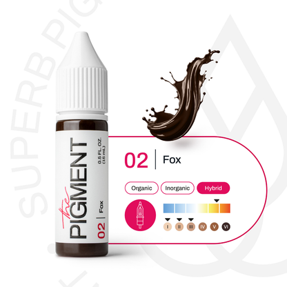 Swatch FOX 02 The Pigment: marrone caldo per sopracciglia PMU, resa colore naturale