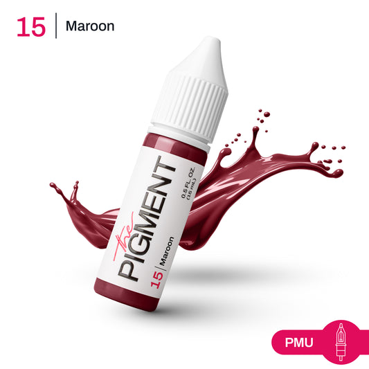 Flacone : Pimgento PMU labbra the Pigmenti Maroon flacone 15 ml – pigmento trucco permanente professionale, dettagli colore