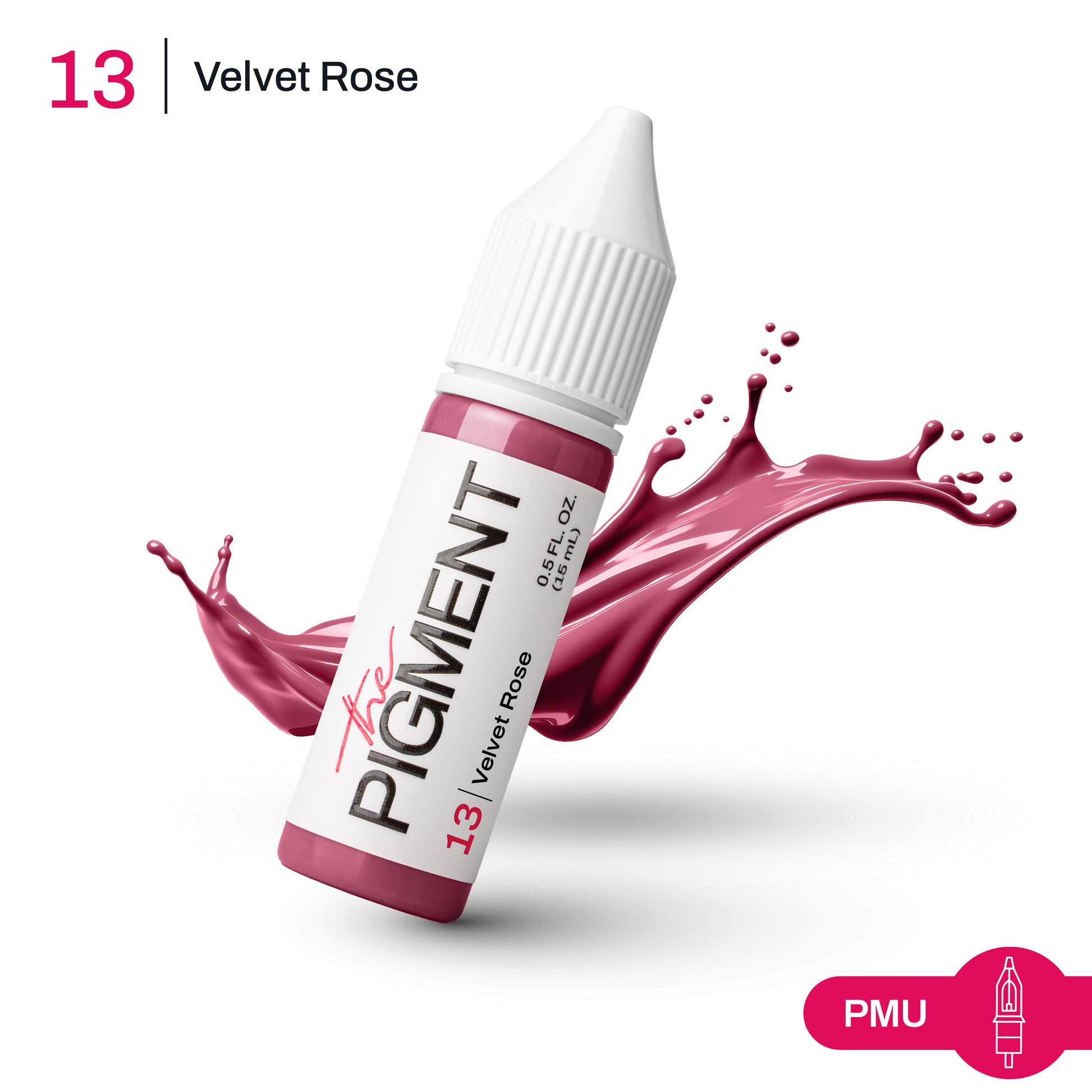 Swatch colore The Pigment Velvet Rose per PMU labbra: campione tonalità e saturazione per valutare resa e copertura