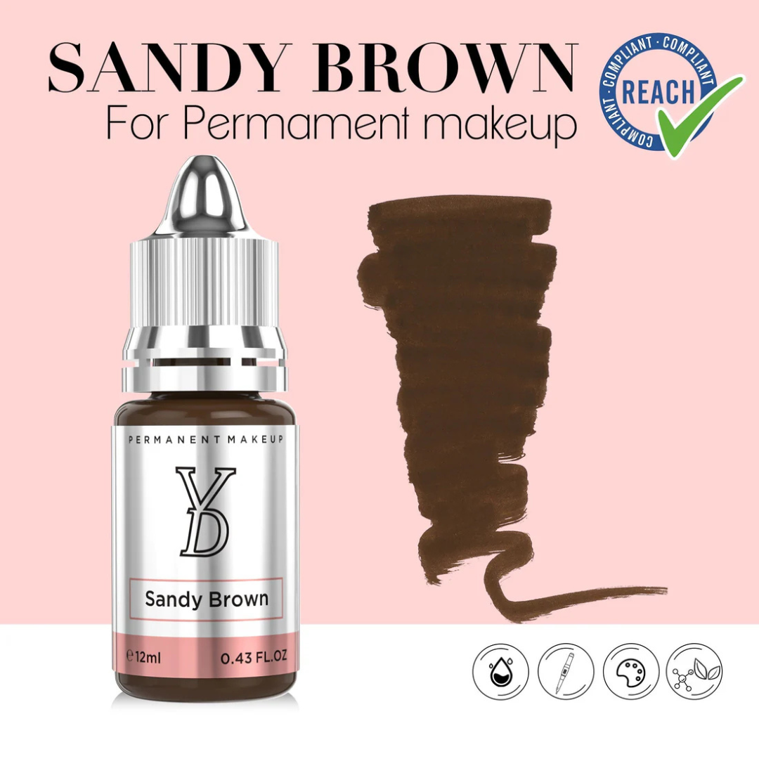 YDPMU Sandy Brown – Marrone Sabbia Chiaro per Sopracciglia PMU (12 ml)